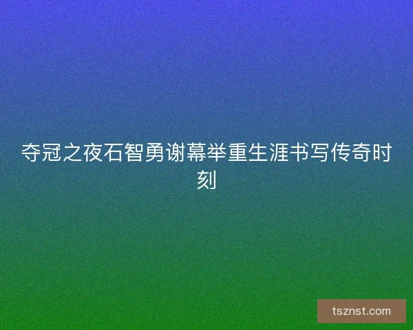 夺冠之夜石智勇谢幕举重生涯书写传奇时刻